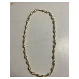 Ladies Goldtone Wire & Pearl-like Necklace -