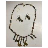 Ladies Beaded Necklace & Earring Set