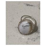 Sterling .925 White Turquoise Gemstone Ring