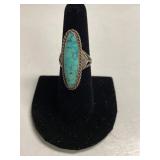 Ladies Turquoise Colored Fashion Ring - Size 7 -