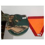 Caution Sign & Philadelphia Eagles Wall Hanging