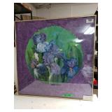 Iris Painting On Handmade Paper By Rose Doster