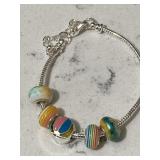 .925 Pandora Style Bead Bracelet - Beachball