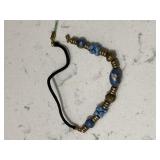 Vintage Artisan Crafted Necklace - Cloisonné Gold