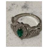 Emerald Sterling .925 Cocktail Ring