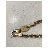 Vintage Gold Rope Chain Necklace - 1/20 10K