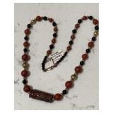 Vintage Artisan Crafted Necklace - Jasper Onyx