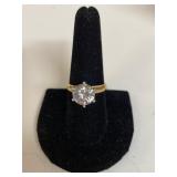 Ladies Goldtone Engagement-Style Ring - Size 8.5