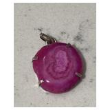 Pink Druzy Gemstone Pendant