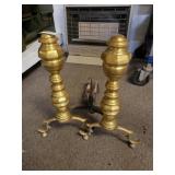 Golden Fireplace Andirons