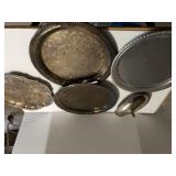 Silver Like Trays & Butter Dish