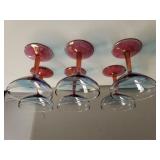 Blue/red Glass Martini Glassware