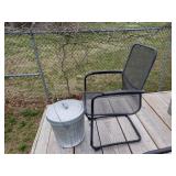 Trash Can And Patio Chair
