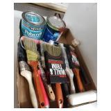 Assorted Paint Brushes,  Rollers & More