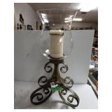 Metal Candle Holder With Glass Globe