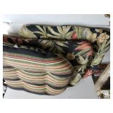 Black Flower/striped Seat Cushions