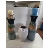Tall Candle Holders & Vase