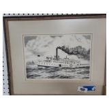 Chesapeake Bay Steamer Picture Signed John Moll