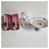 Fruit Bowl And 2 Cordless Candle Lamps