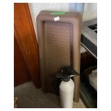 Rain Gutter Piece & Fire Extinguisher