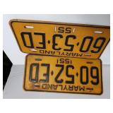 In Sequence 1955 Maryland License Plates