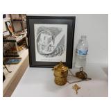 Picture, Cross And Hanging Candle Holder