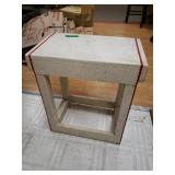 White Red Striped Block Table/chair