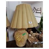Large & Heavy Gold Tone Flowered Base Lamp