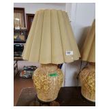Large & Heavy Gold Tone Flowered Lamp Base