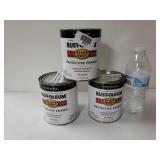 3 QT Cans Of Rustoleum Black Enamel. New