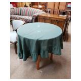 Decorative 30 In. Round Table With Green Cover