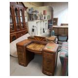 Waterfall Vanity Table With Mirror