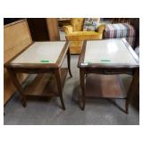(2) Marble Topped End Tables