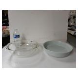 Vintage Pyrex Mixing Bowl And Stoneware Casserole