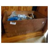Antique Box With Contents To Include Clamps,
