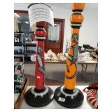 Aztec Wooden Floor Candle Holders