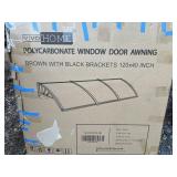 Polycarbonate Window Door Awning, Brown With