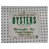 Metompkin Bay Oyster Company Paper Sign