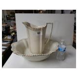Antique Wash Bowl And Pitcher. Marked Brandon