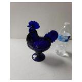 Cobalt Blue Rooster Candy Dish.
