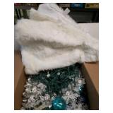 Christmas Lights, Ornaments. Tree Skirt