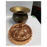 Copper Like Spittoon & Decorative Eagle Mold