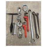 Pipe Wrenches, Chain Hooks, Wrenches, and