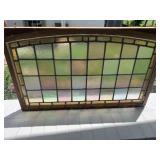 Antique Stain Glass Window 33"x 20"