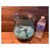 Blue Vase With Sea Glass