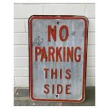 Vintage Heavy Metal No Parking This Side Sign