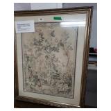Professionally Framed Vintage Tapestry