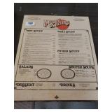 Muddy Waters Menu On Cardboard