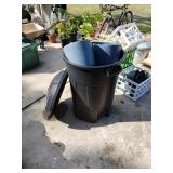Trash Can With Contents To Include Plant Pots
