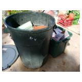 Trash Can With Contents To Include Planters And